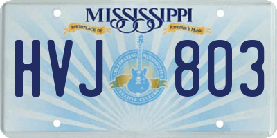 MS license plate HVJ803