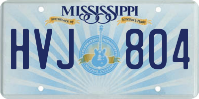MS license plate HVJ804