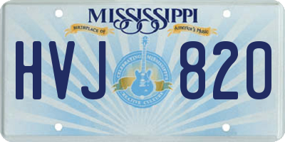 MS license plate HVJ820