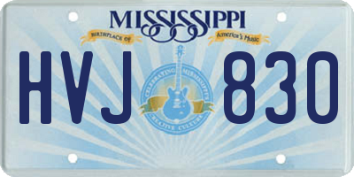 MS license plate HVJ830