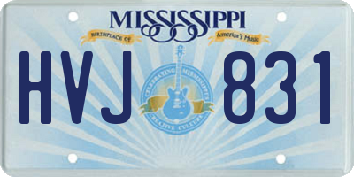 MS license plate HVJ831