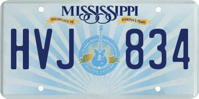 MS license plate HVJ834