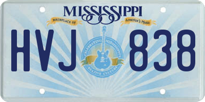 MS license plate HVJ838