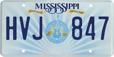 MS license plate HVJ847