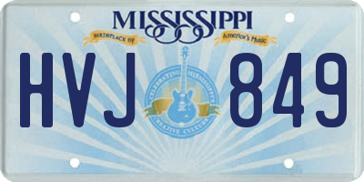 MS license plate HVJ849
