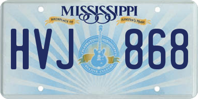 MS license plate HVJ868