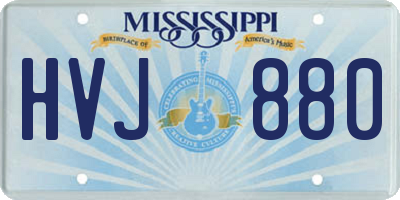 MS license plate HVJ880