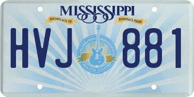 MS license plate HVJ881