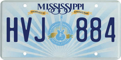 MS license plate HVJ884