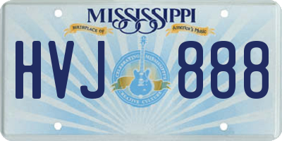 MS license plate HVJ888