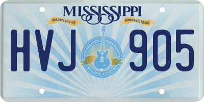 MS license plate HVJ905