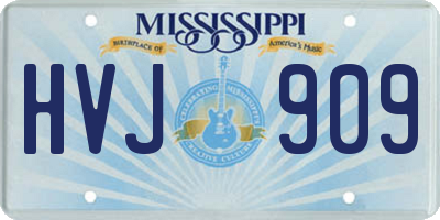 MS license plate HVJ909