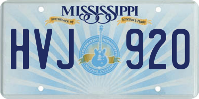 MS license plate HVJ920
