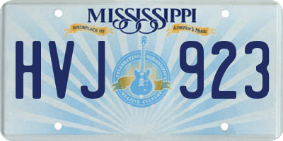 MS license plate HVJ923