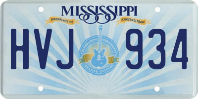 MS license plate HVJ934