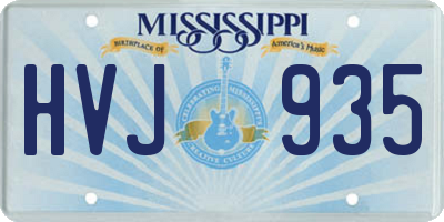 MS license plate HVJ935