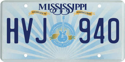 MS license plate HVJ940