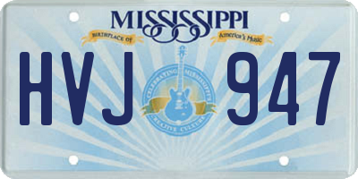MS license plate HVJ947
