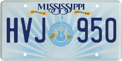 MS license plate HVJ950