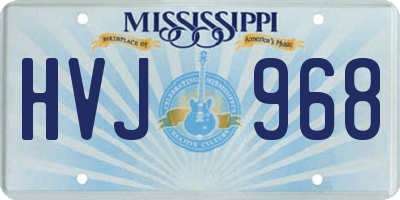 MS license plate HVJ968