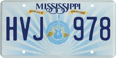 MS license plate HVJ978