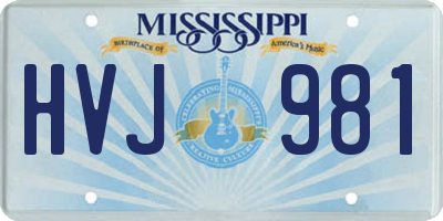 MS license plate HVJ981
