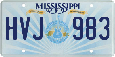 MS license plate HVJ983