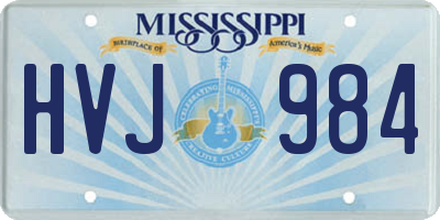 MS license plate HVJ984