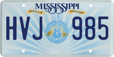 MS license plate HVJ985