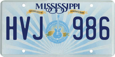 MS license plate HVJ986