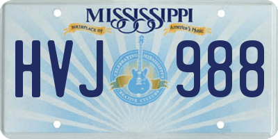MS license plate HVJ988