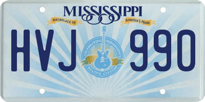 MS license plate HVJ990