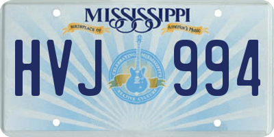 MS license plate HVJ994