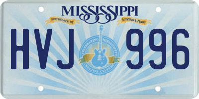 MS license plate HVJ996