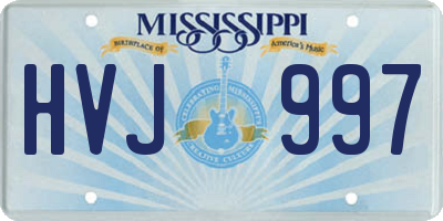 MS license plate HVJ997