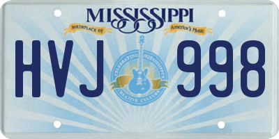 MS license plate HVJ998