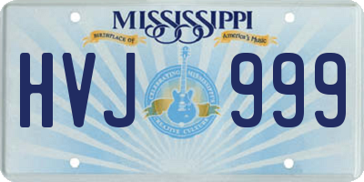 MS license plate HVJ999