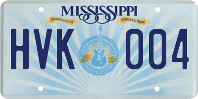 MS license plate HVK004