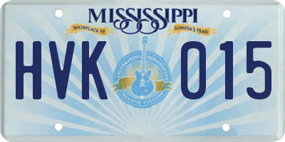 MS license plate HVK015
