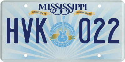 MS license plate HVK022