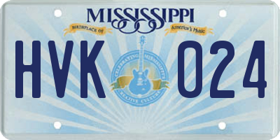 MS license plate HVK024