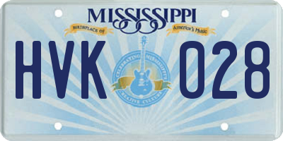 MS license plate HVK028