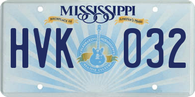 MS license plate HVK032