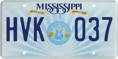 MS license plate HVK037