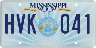 MS license plate HVK041