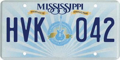 MS license plate HVK042