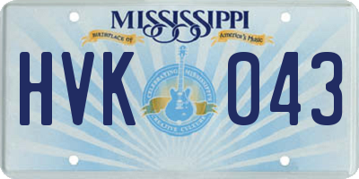 MS license plate HVK043
