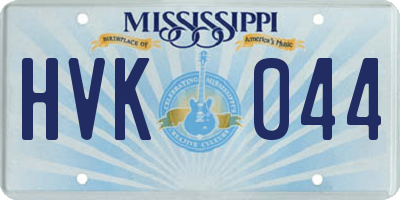 MS license plate HVK044