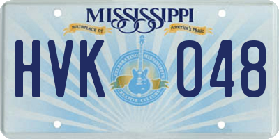 MS license plate HVK048