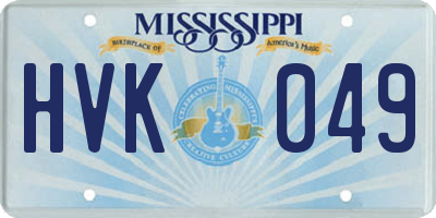 MS license plate HVK049